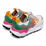 Sneaker donna Flower Mountain Yamano 3 White Fuxia 1N11 rete 