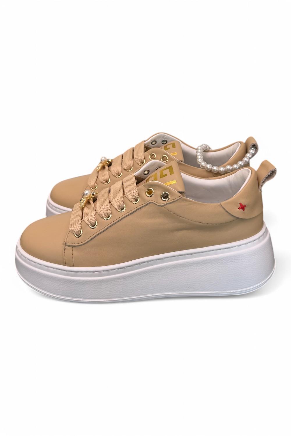 Sneaker Pia Gioplus pelle nude cavigliera 