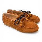 Scarpa barca suede cuoio Antica Bottega<BR/> 