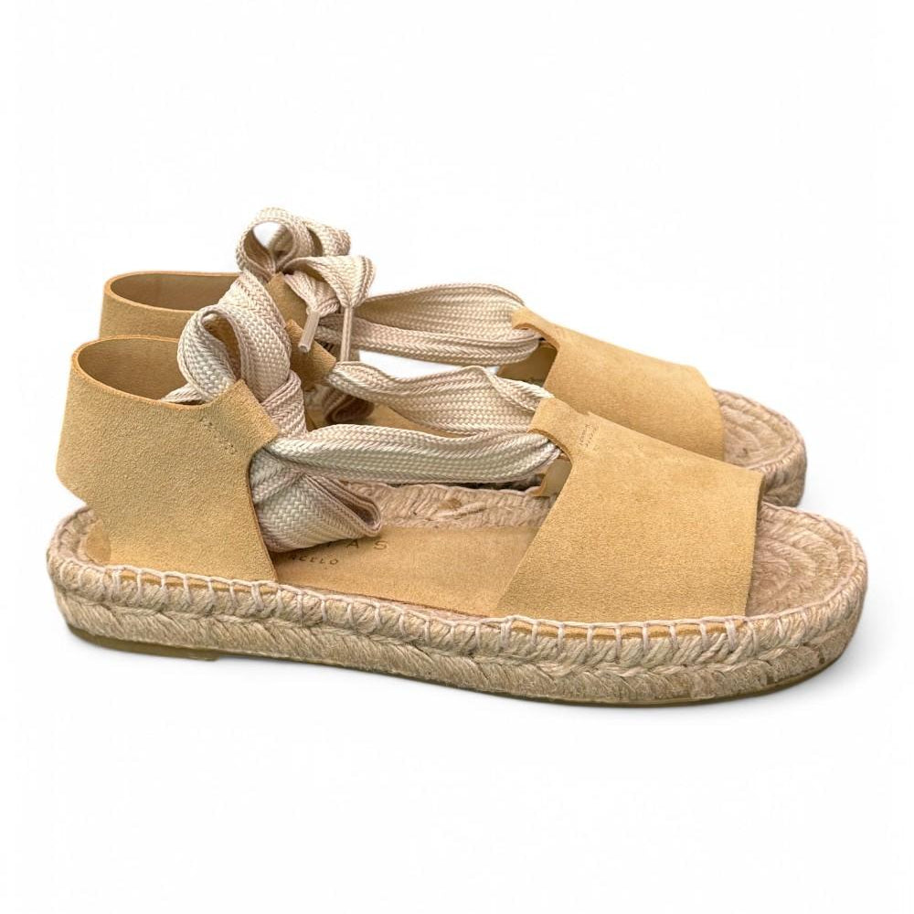 Sandalo con fascia in suede sand Palomitas<BR/> 