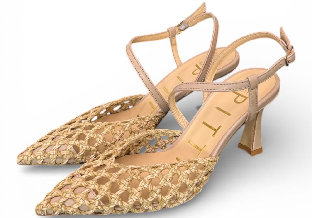 Slingback rafia taupe T70  Matteo Pitti 
