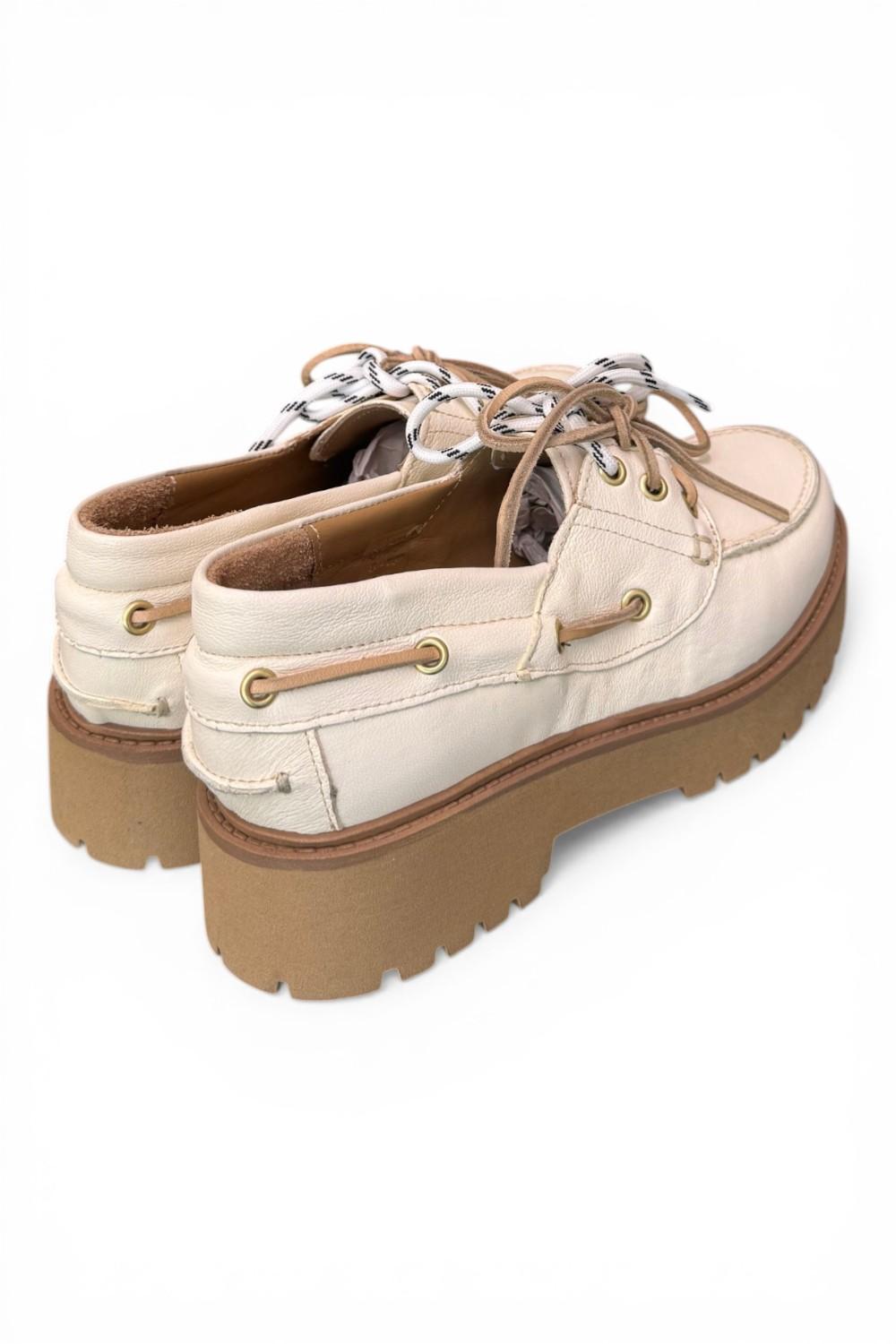 Scarpa barca XL pelle bianca Antica Bottega<BR/> 