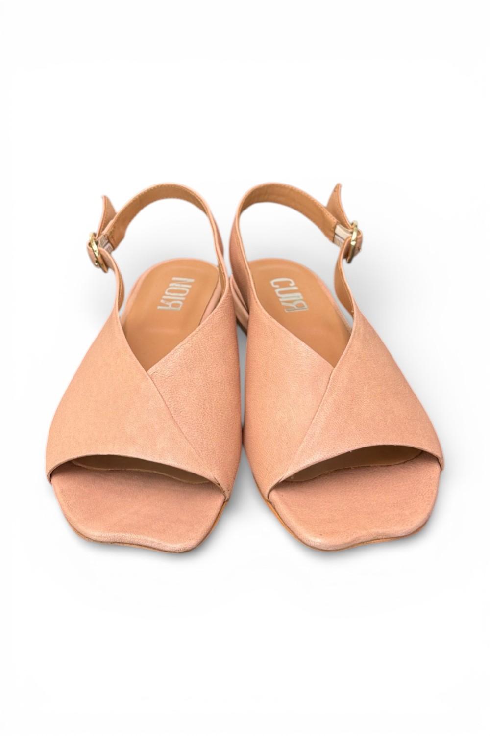 Sandalo pelle nature Cuir Noir<BR/> 