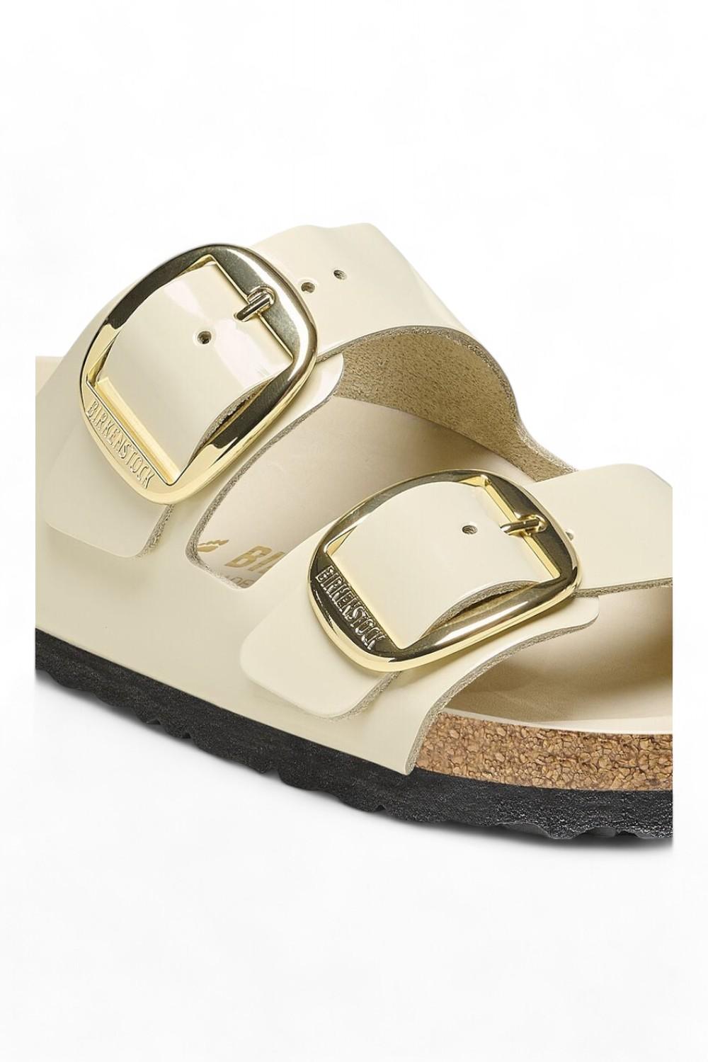 Ciabatta Arizona Big Buckle Shine Ecru  Birkenstock 1021476 