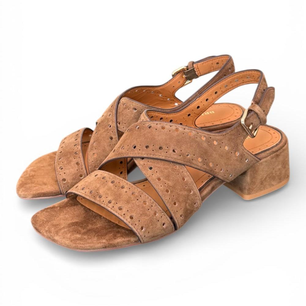 Sandalo incrocio suede tabacco Bruno Premi 