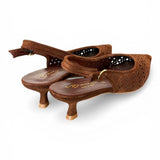 Slingback suede laserato choco Bianca Di 