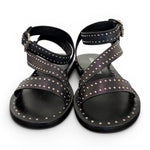 Sandalo microborchie pelle nera Janet<BR/> <BR/> 