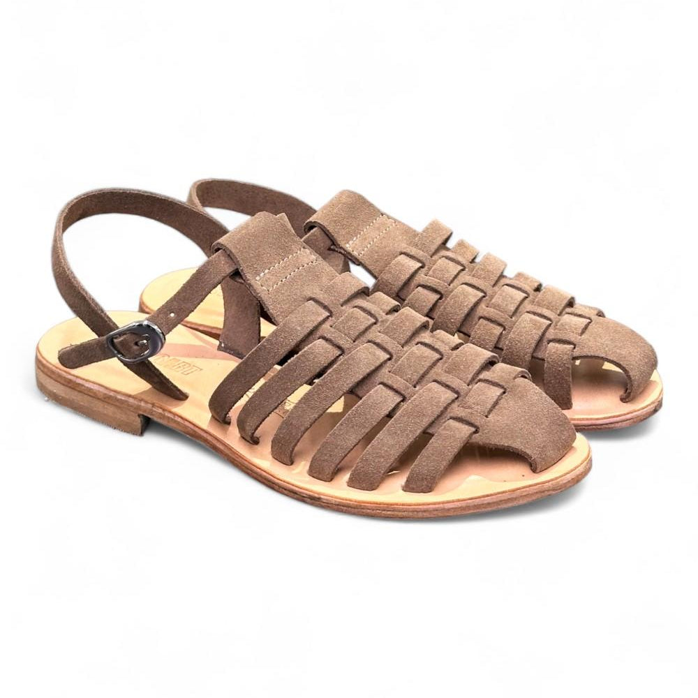 Sandalo gabbia in suede beige Stringart 
