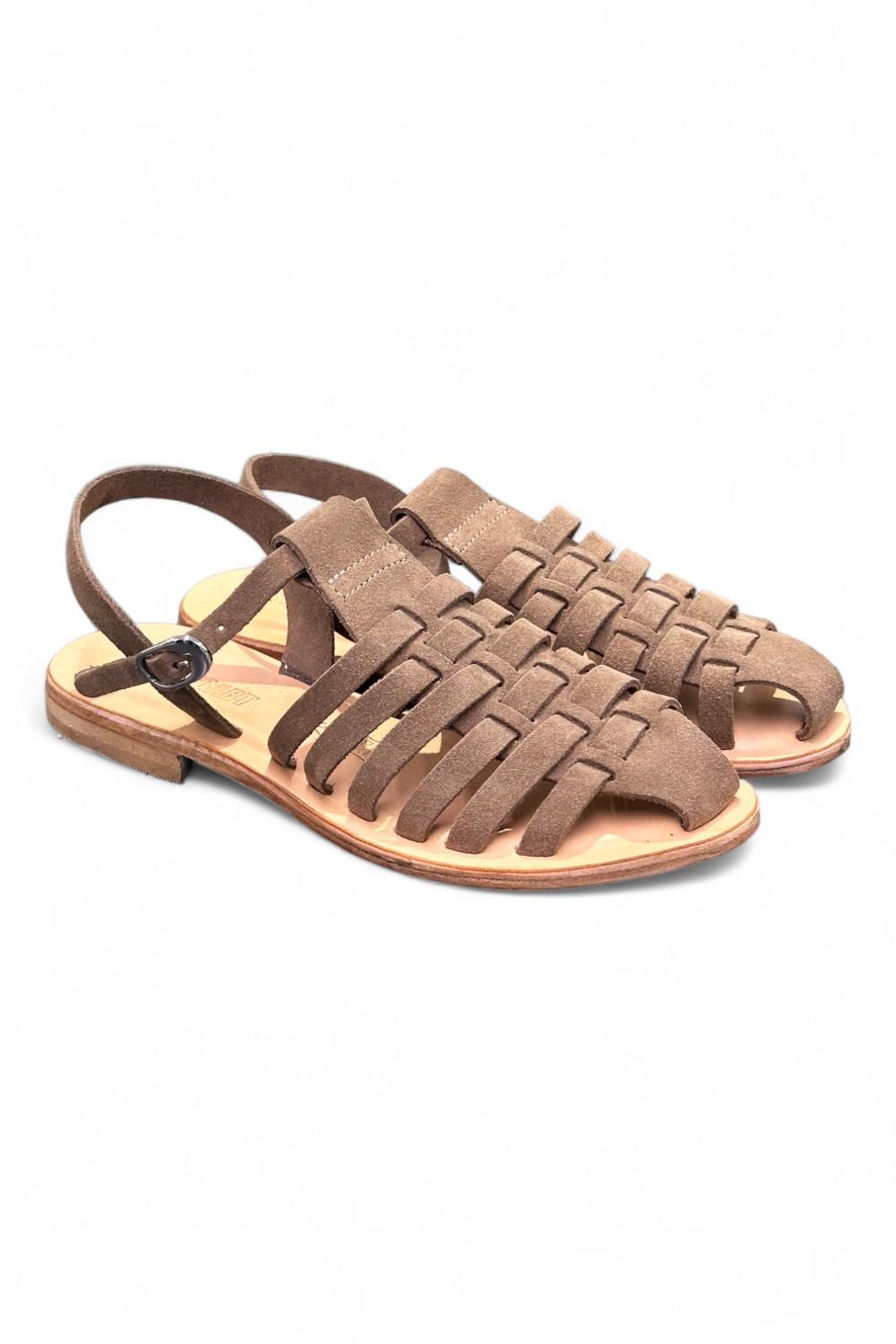 Sandalo gabbia in suede beige Stringart 