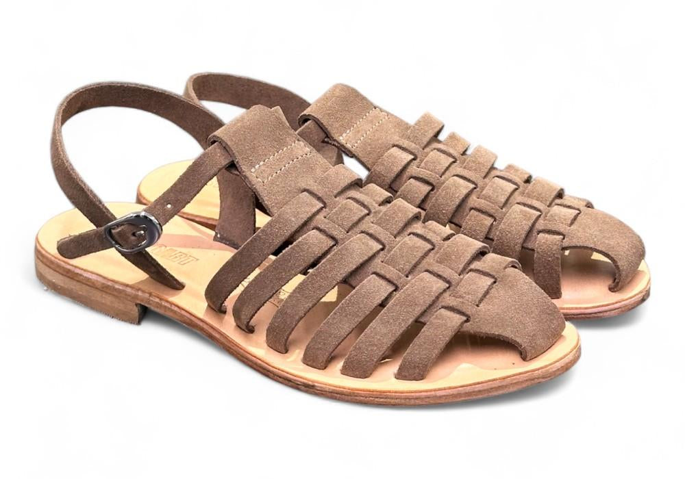 Sandalo gabbia in suede beige Stringart 