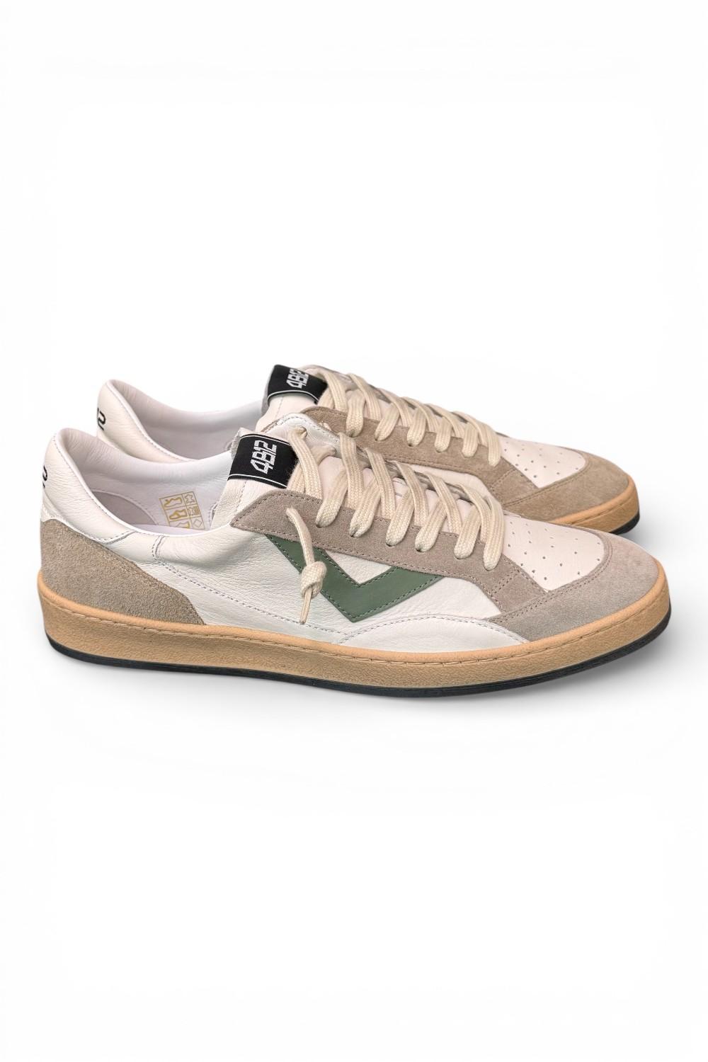 Sneaker uomo 4B12 Play New U1013 bianca grigia verde 