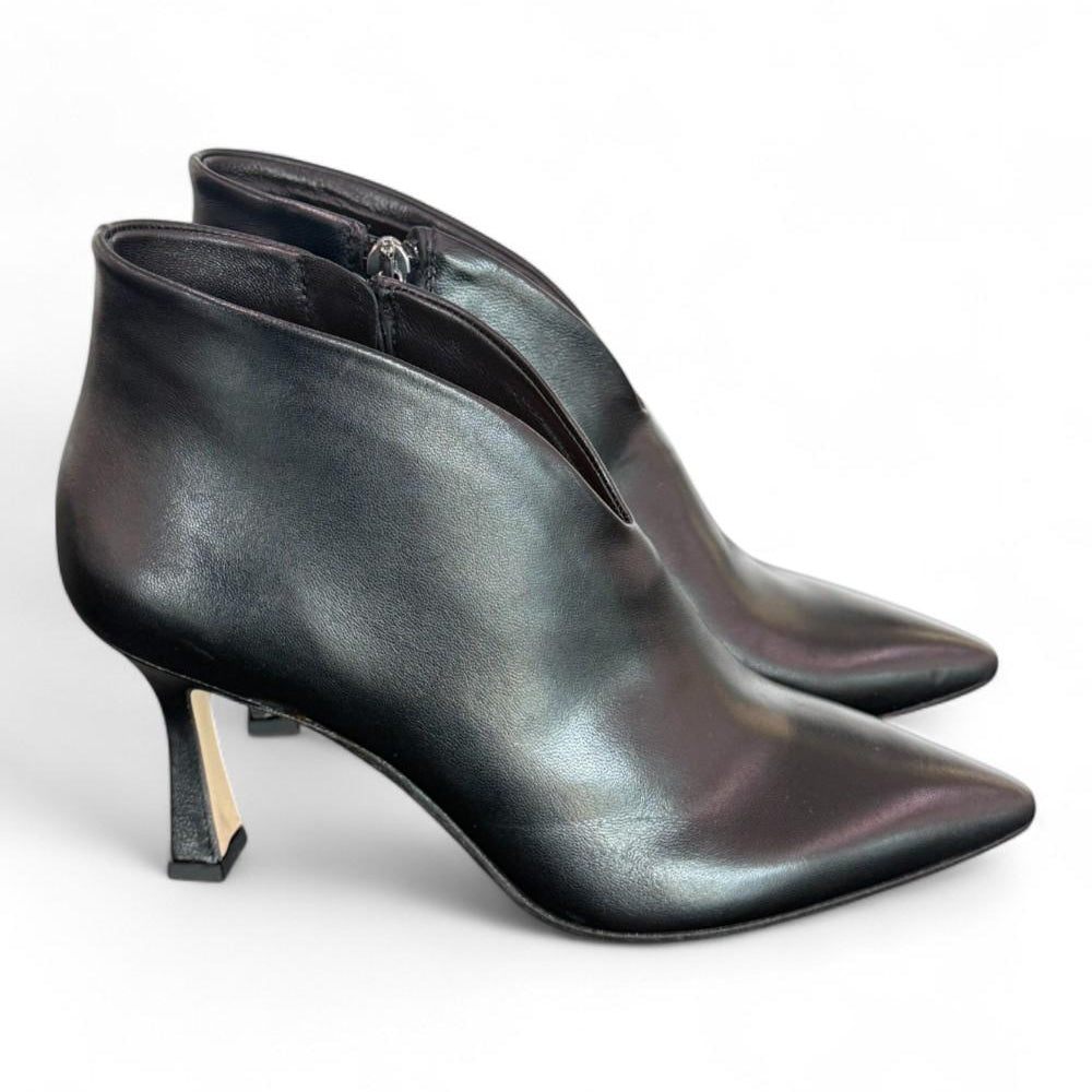 Stivaletto V in pelle nera tacco 80 Anima 