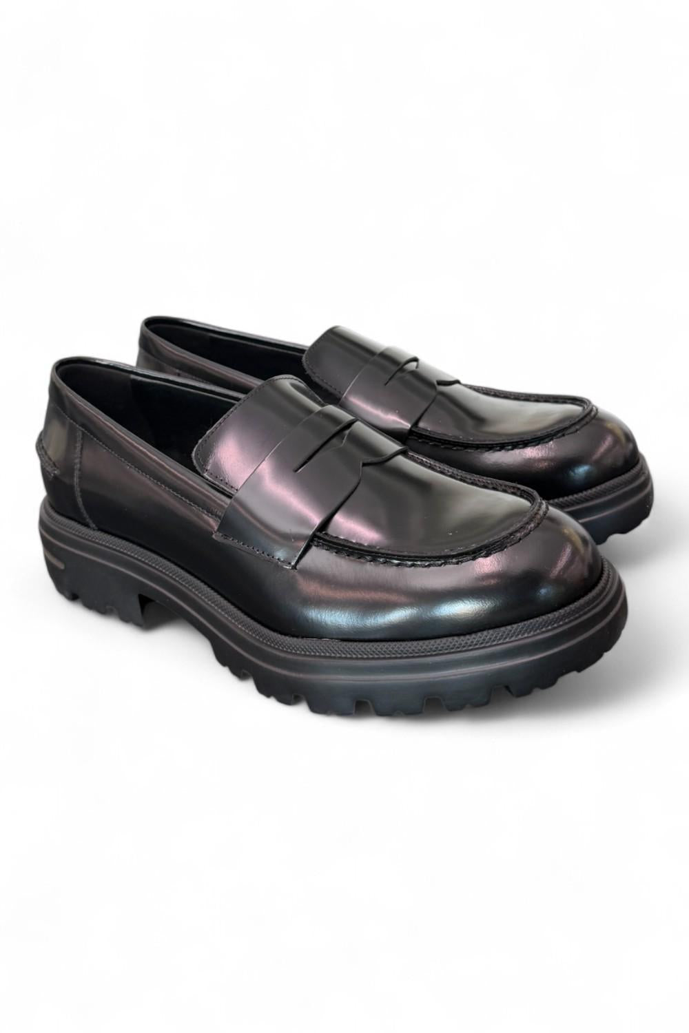 Mocassino spazzolato nero Uma Parker 
