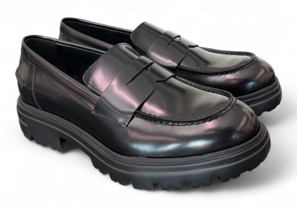 Mocassino spazzolato nero Uma Parker 