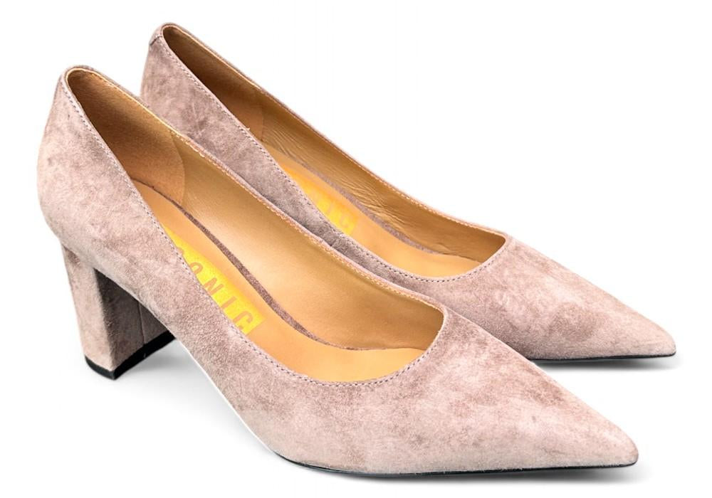 Decolté suede taupe tacco grosso CHICONIC<BR/> 