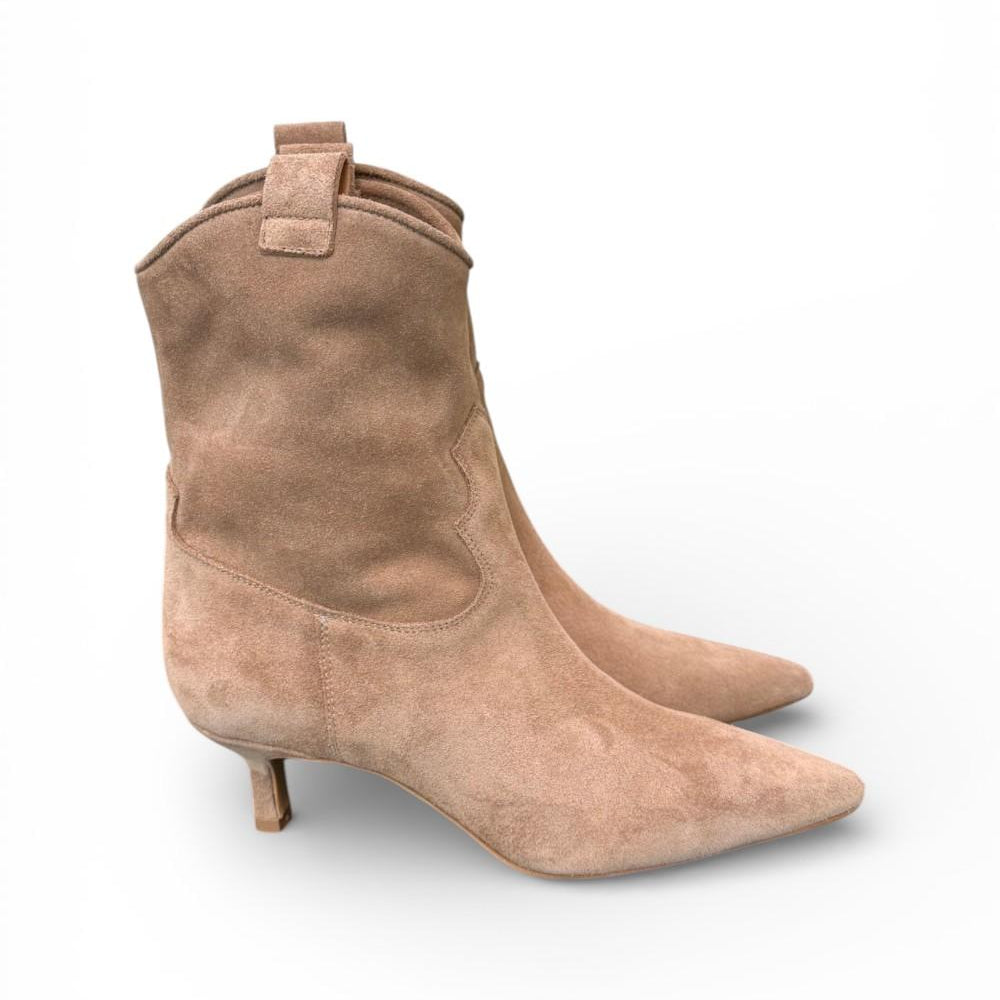 Stivaletto texano elegante suede beige 
