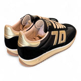 Sneaker donna Back70 Jogger nappa black gold 