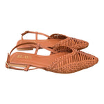 Slingback intrecciata pelle cuoio Elaya 