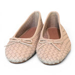 Ballerina intrecciata in pelle latte Inuovo<BR/> 