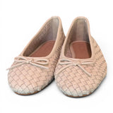 Ballerina intrecciata in pelle latte Inuovo<BR/> 