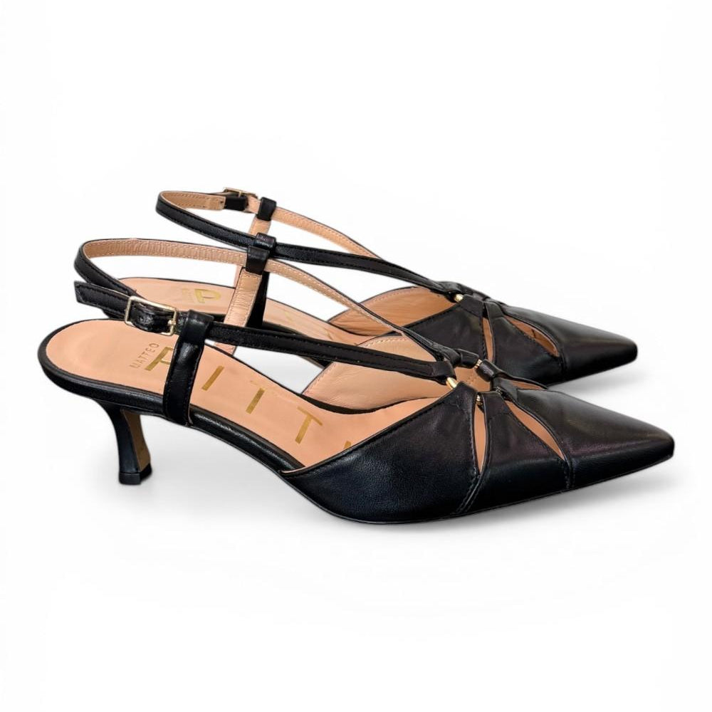Slingback pelle nera T50  Matteo Pitti 