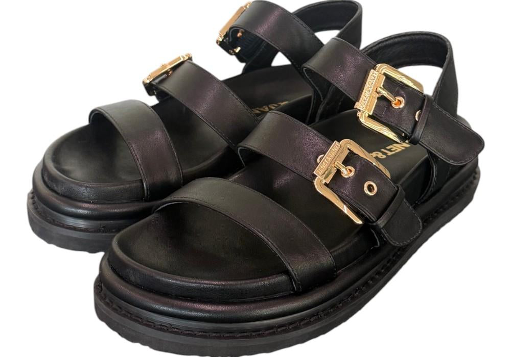 Sandalo platform nero Janet<BR/> <BR/> 