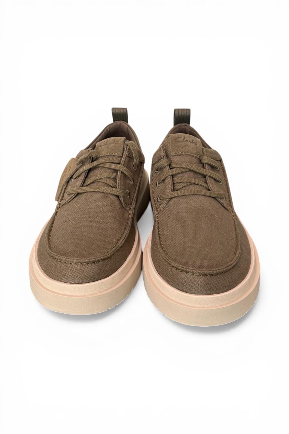 Scarpa uomo Polden Moc tela fango Clarks<BR/> 