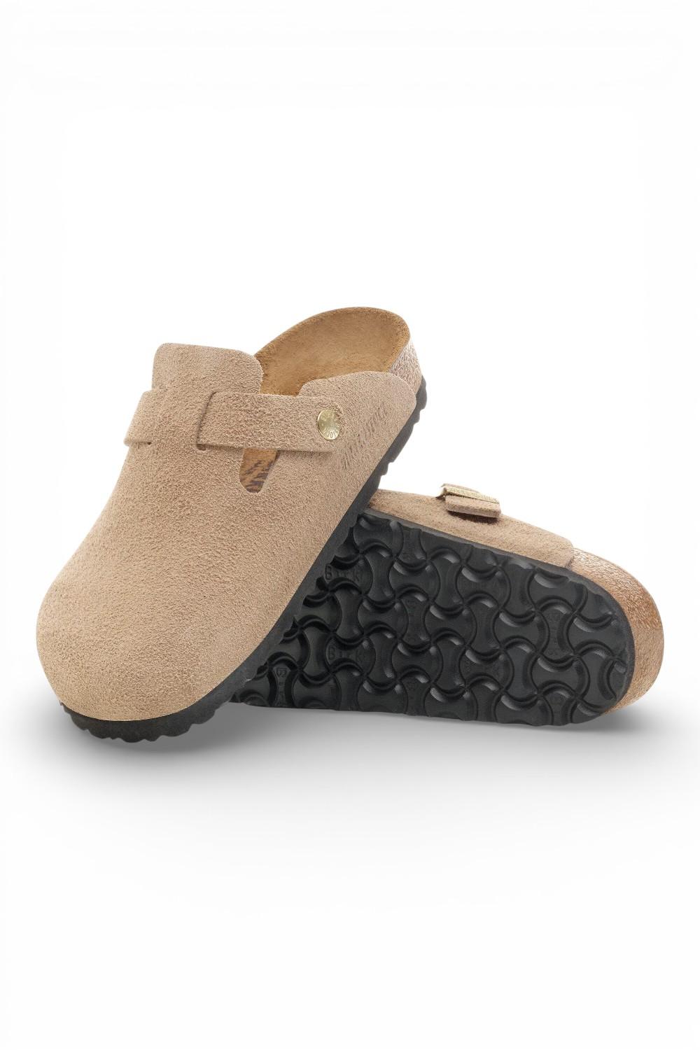 Sabot uomo Boston Birkenstock Suede sandcastle 1030883 