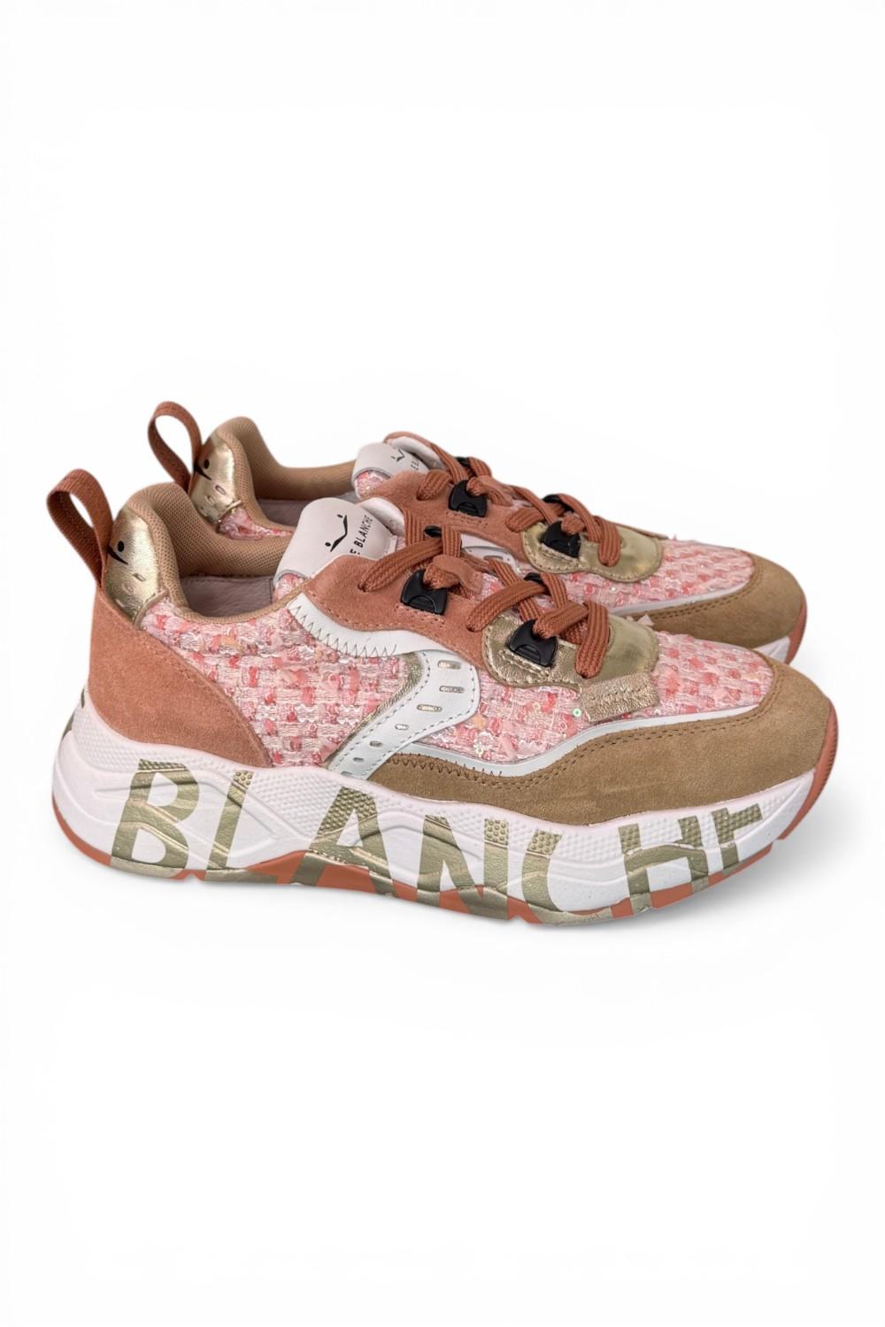 Sneaker donna Voile Blanche Club 105 bianco caramel rosa 2D28 