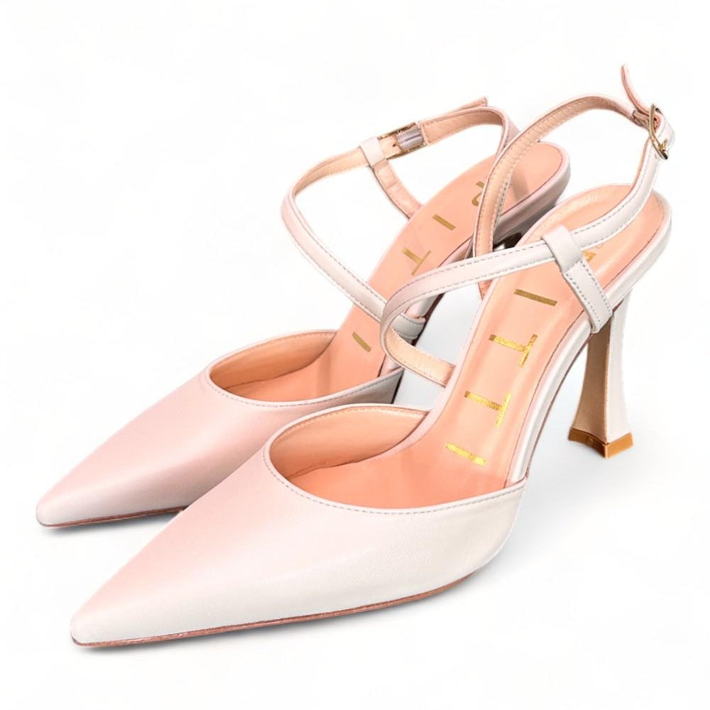 Slingback pelle burro tacco 90 Matteo Pitti<BR/> 