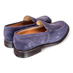Mocassino liscio suede blu Franco Fedele 