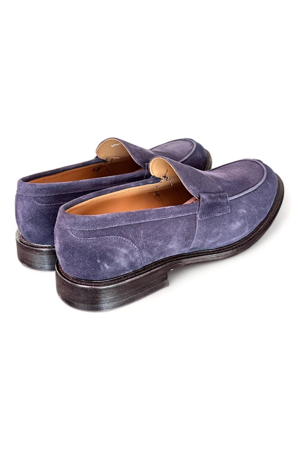 Mocassino liscio suede blu Franco Fedele 