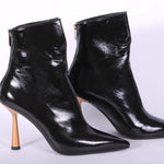 Stivaletto lucido nero tacco 90 Chantal 
