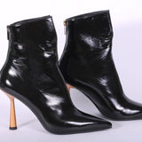 Stivaletto lucido nero tacco 90 Chantal 