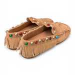 Mocassino frange suede nocciola Inuovo<BR/> 