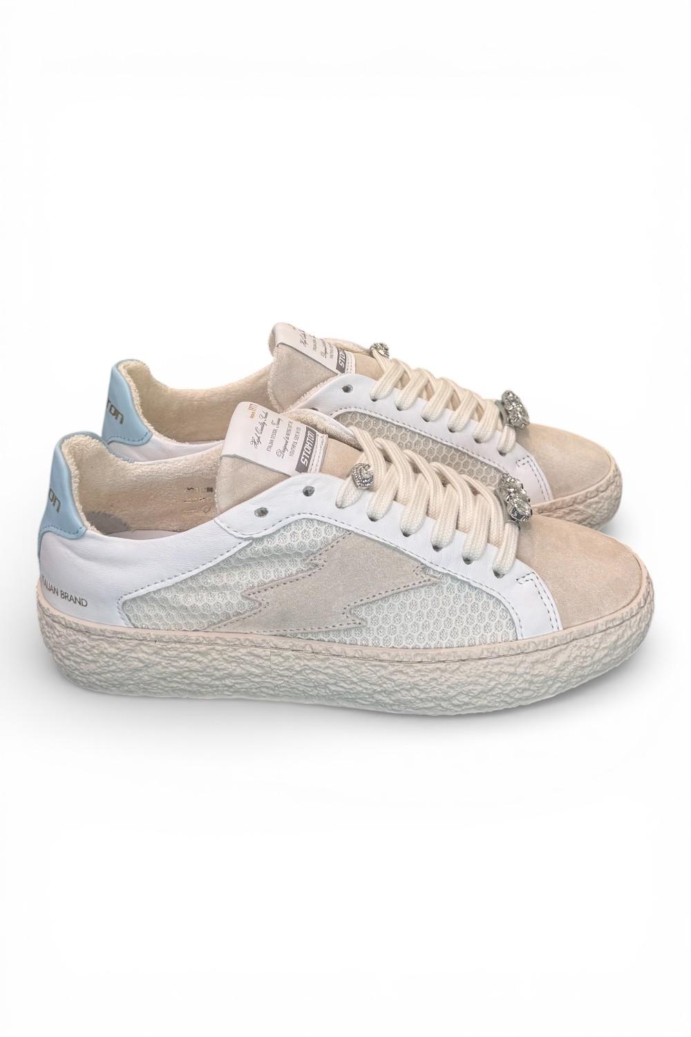 Sneaker donna crep beige celeste Stokton<BR/> 