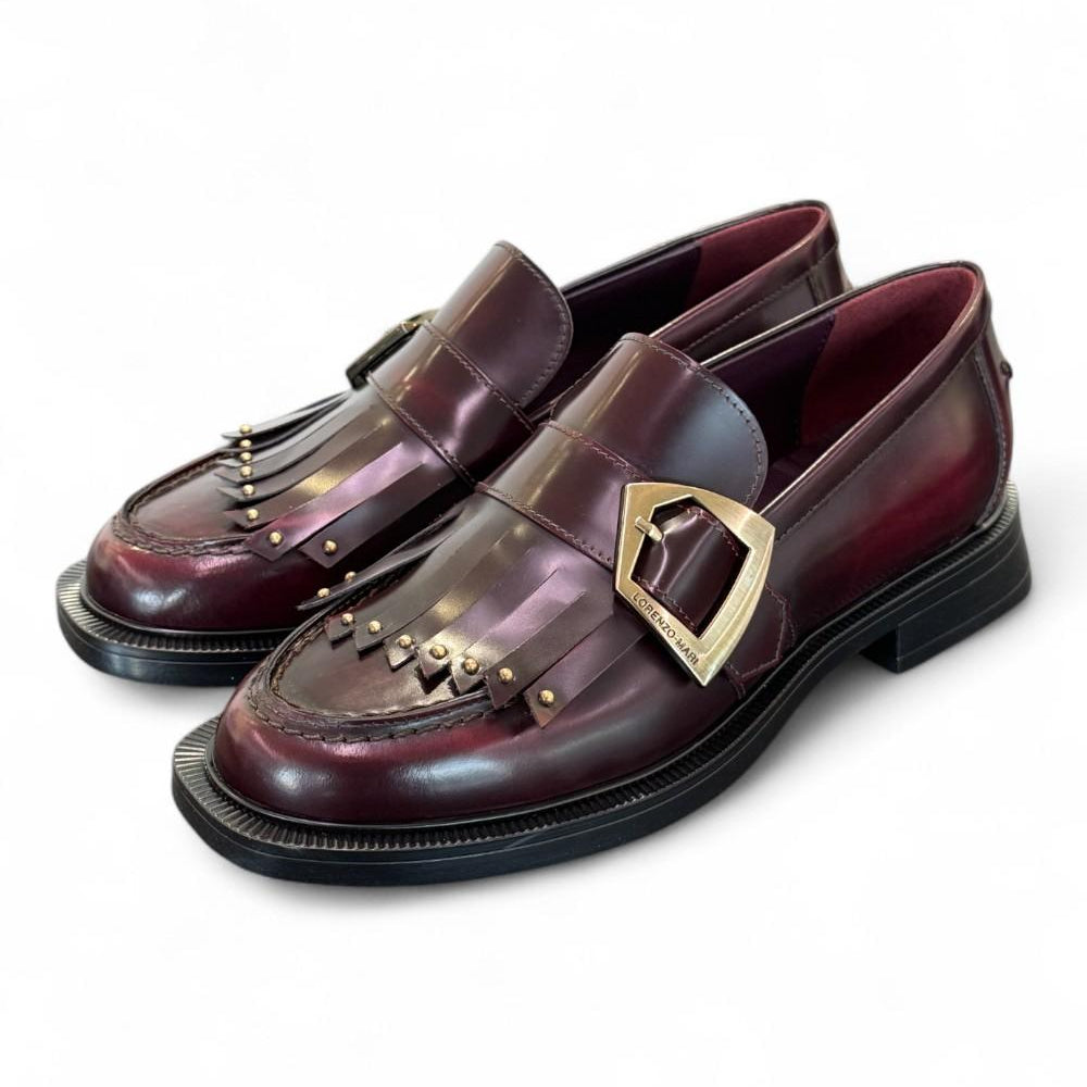 Mocassino frangia bordeaux Lorenzo Mari 