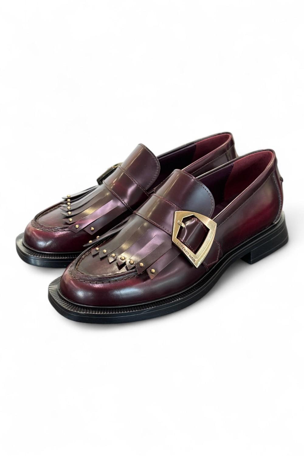 Mocassino frangia bordeaux Lorenzo Mari 