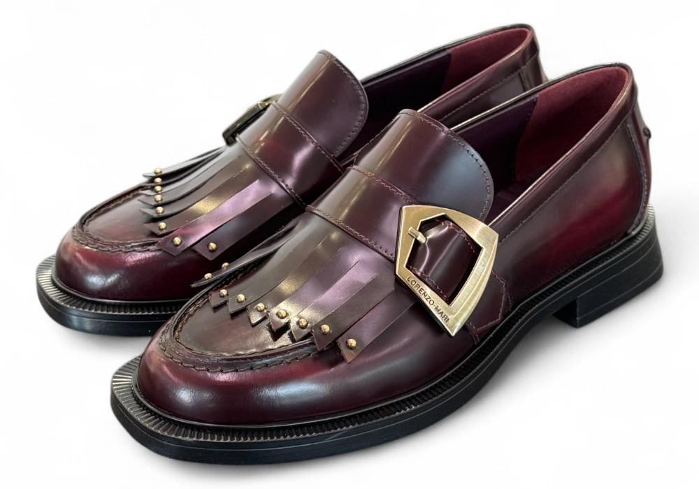 Mocassino frangia bordeaux Lorenzo Mari 