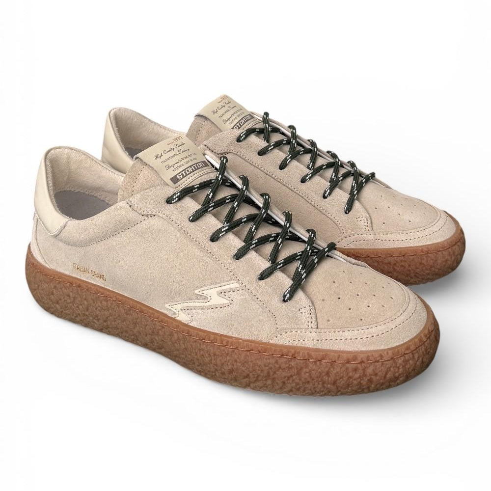 Sneaker uomo Voltio suede sabbia Stokton<BR/> 