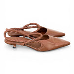 Slingback pelle marrone treccia  JVAM<BR/> 