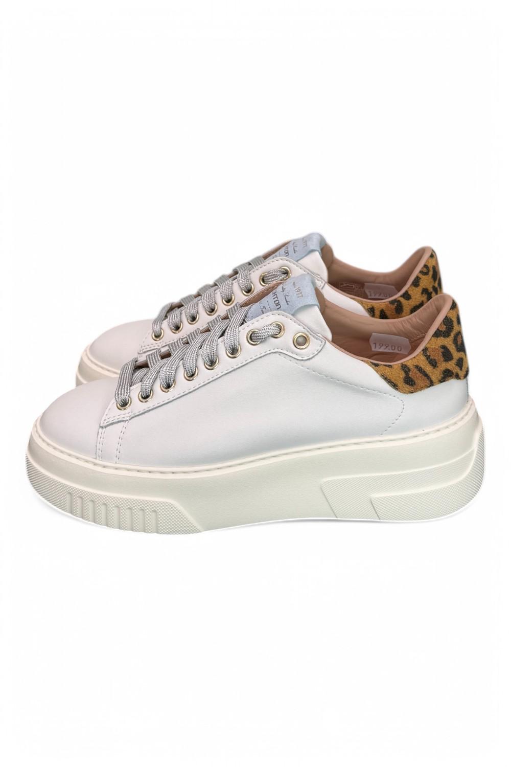 Sneaker donna Stokton pelle bianca platform 