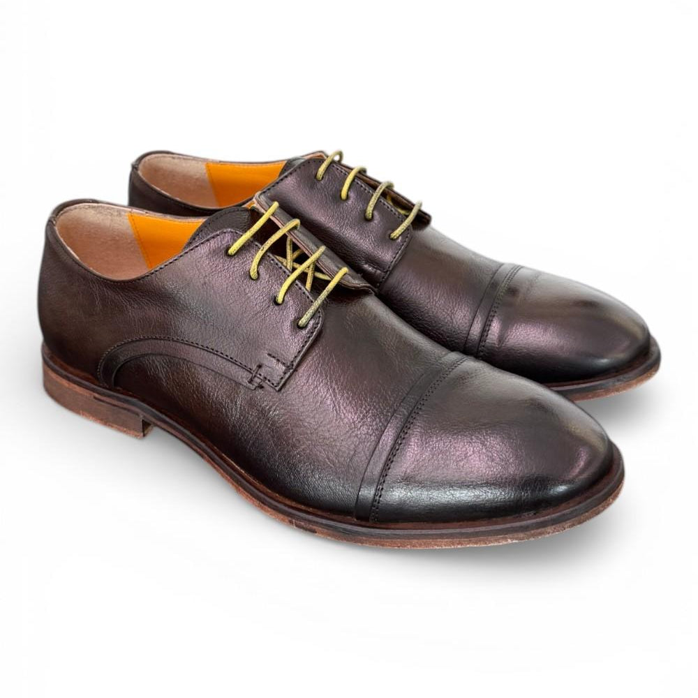 Allacciato derby pelle testa di moro F.lli Rennella<BR/> 