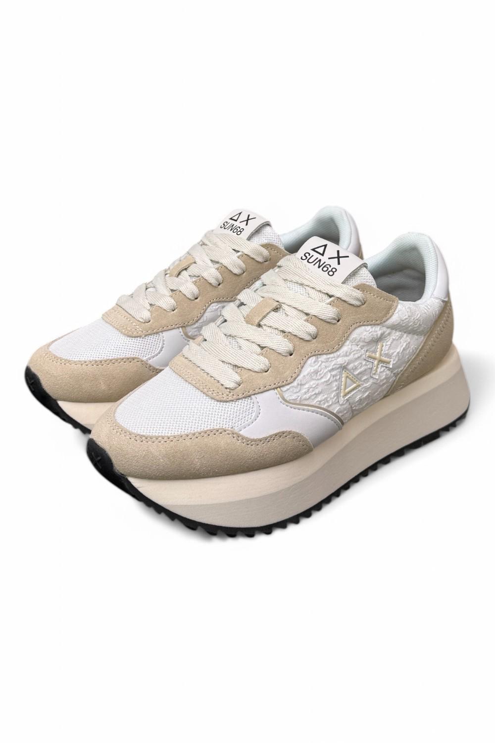 Sneaker donna SUN 68 BIG ALLY flower white 