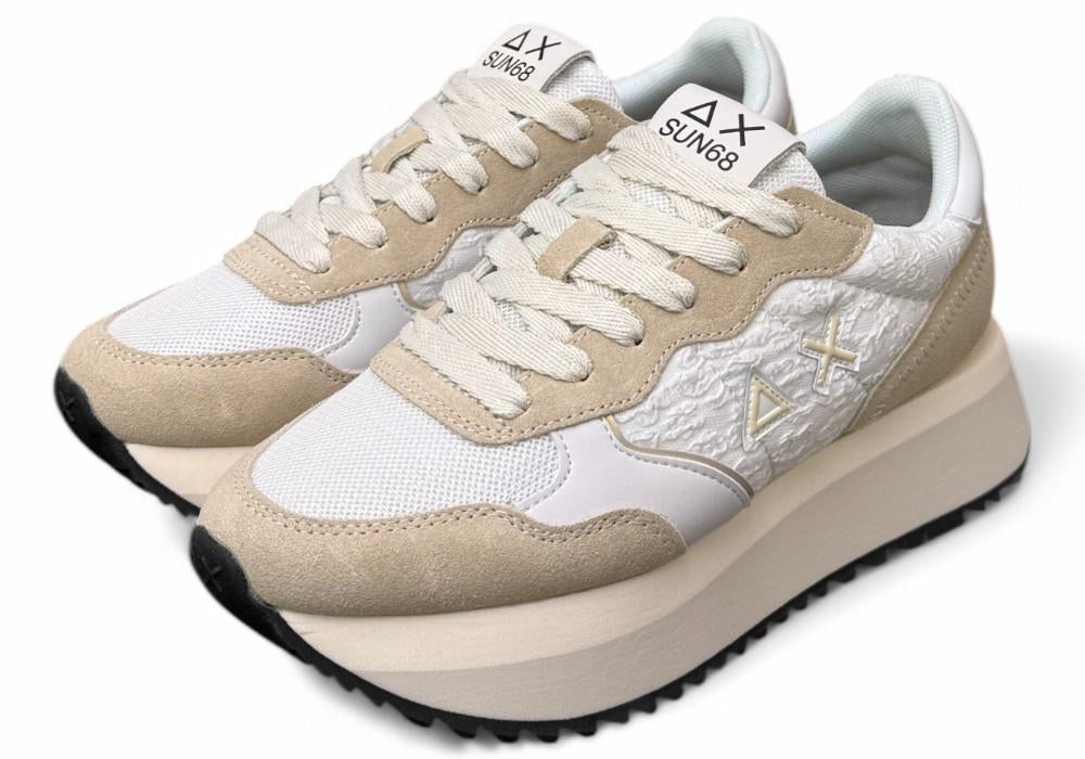 Sneaker donna SUN 68 BIG ALLY flower white 