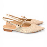 Slingback flat arricciata latte Chiconic 