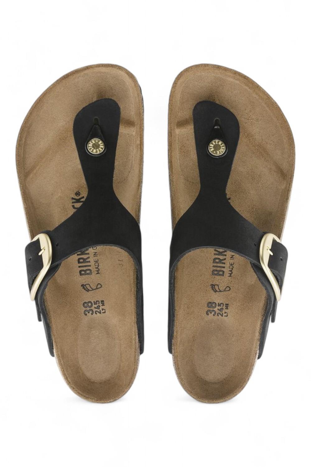 Ciabatta Gizeh Big Buckle nabuk black Birkenstock 1023966 