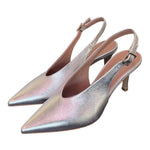 Slingback pelle argento Ranye T70<BR/> 