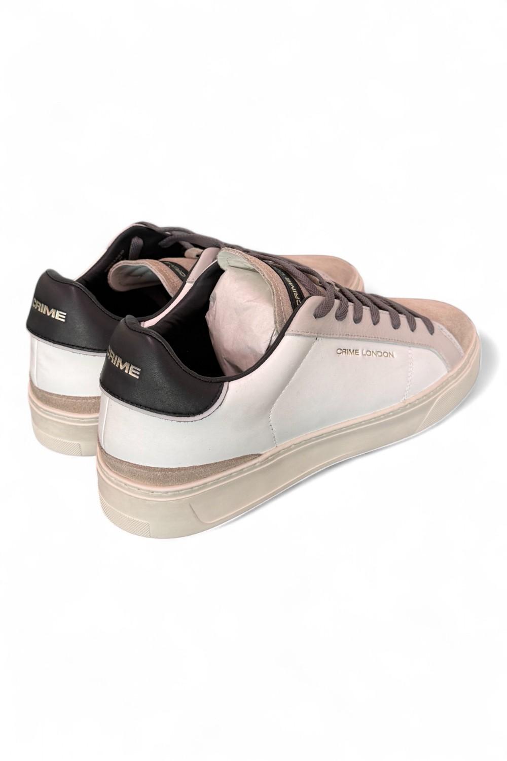 Sneaker uomo Crime London Blade Raw Shade pelle e suede bianco beige 