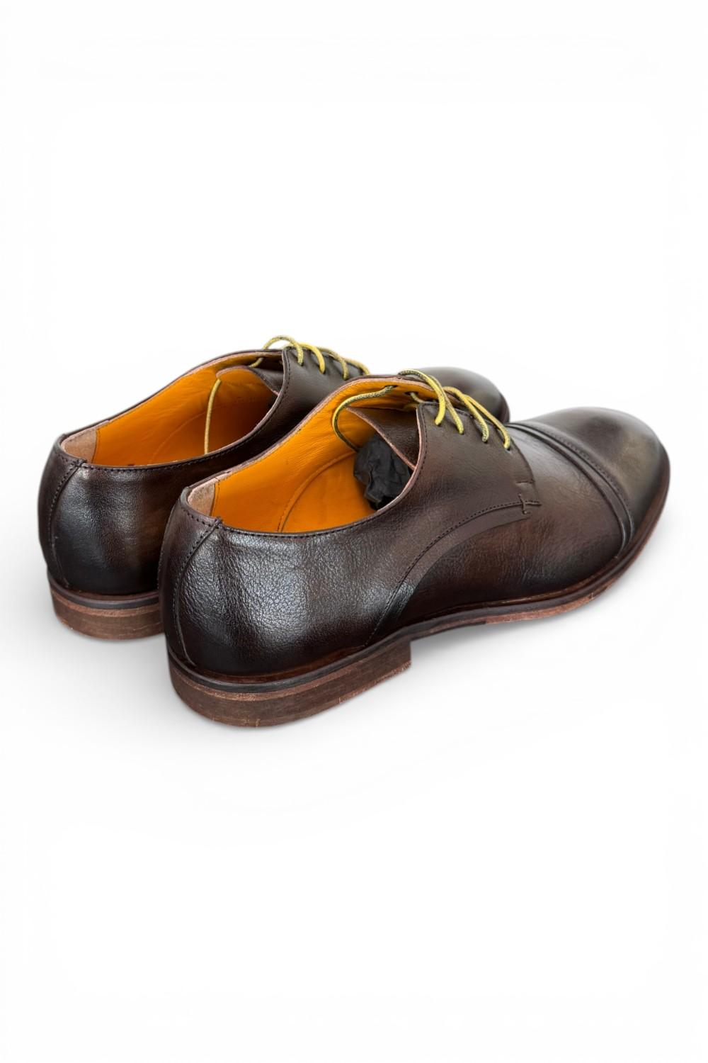 Allacciato derby pelle testa di moro F.lli Rennella<BR/> 